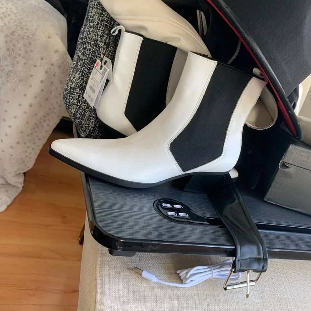 Zara white leather boots - Picture 9 of 9